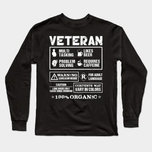 100 Precent Organic Veteran T Shirt, Veteran Shirts, Gifts Ideas For Veteran Day Long Sleeve T-Shirt